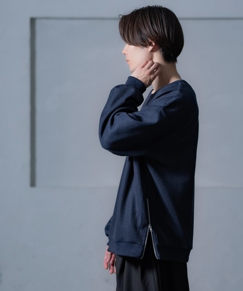 Crownor（クラウノアー）の「サイドジップ トレーナー（スウェット・メンズ・ブラック/ブルー/ライトグレー/ネイビー・SMALL/MEDIUM/LARGE）」の22枚目の写真