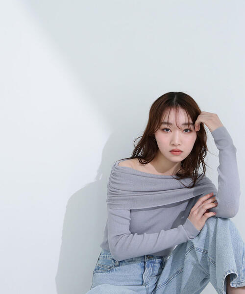 CanCam&美人百花掲載❤︎アンゴラ混オフショルニット Vingt Neuf]アンゴラ混ニット | KOBUNSHA SELECT SHOP | [Vingt
