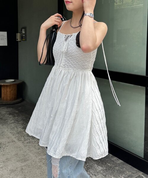 Kastane（カスタネ）の「ウェーブキャミチュニック（チュニック・レディース・ホワイト/ブラック・FREE）」の14枚目の写真