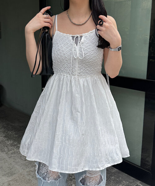 Kastane（カスタネ）の「ウェーブキャミチュニック（チュニック・レディース・ホワイト/ブラック・FREE）」の15枚目の写真