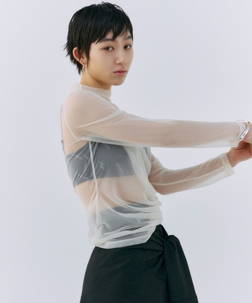 JOSE MOON(ジョゼムーン)の「SHEER CUTSEW/シアーカットソー(Tシャツ/カットソー・レディース・ホワイト/ブラック/ミント・FREE)」の8枚目の写真