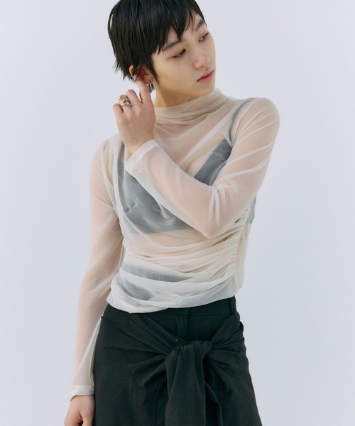 JOSE MOON(ジョゼムーン)の「SHEER CUTSEW/シアーカットソー(Tシャツ/カットソー・レディース・ホワイト/ブラック/ミント・FREE)」の9枚目の写真
