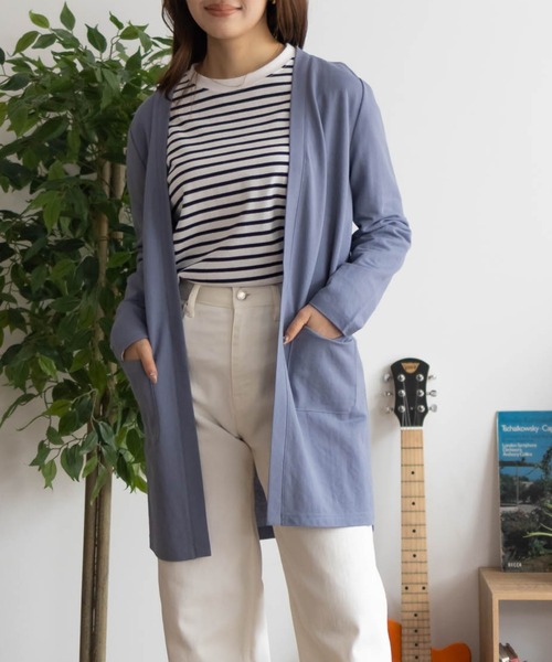 NAVY（ネイビー）の「NAVY SARARI UVトッパーカーディガン（カーディガン/ボレロ・レディース・グレー/ブラック/グレイッシュベージュ/サックスブルー系1・M/L/XL）」の4枚目の写真