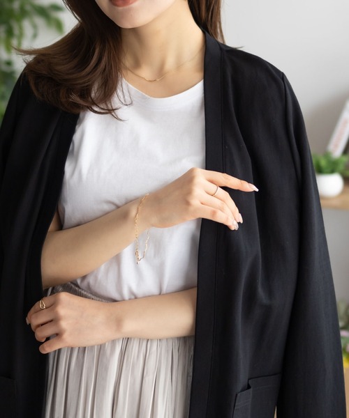 NAVY（ネイビー）の「NAVY SARARI UVトッパーカーディガン（カーディガン/ボレロ・レディース・グレー/ブラック/グレイッシュベージュ/サックスブルー系1・M/L/XL）」の2枚目の写真