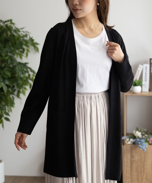 NAVY（ネイビー）の「NAVY SARARI UVトッパーカーディガン（カーディガン/ボレロ・レディース・グレー/ブラック/グレイッシュベージュ/サックスブルー系1・M/L/XL）」の10枚目の写真