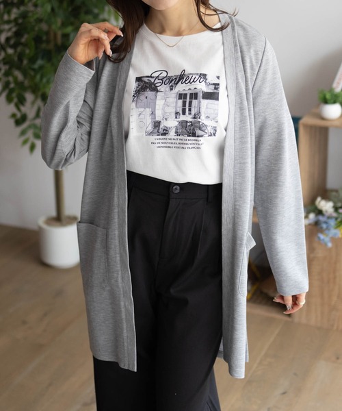 NAVY（ネイビー）の「NAVY SARARI UVトッパーカーディガン（カーディガン/ボレロ・レディース・グレー/ブラック/グレイッシュベージュ/サックスブルー系1・M/L/XL）」の6枚目の写真