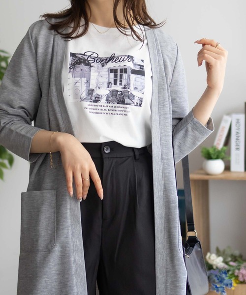 NAVY（ネイビー）の「NAVY SARARI UVトッパーカーディガン（カーディガン/ボレロ・レディース・グレー/ブラック/グレイッシュベージュ/サックスブルー系1・M/L/XL）」の7枚目の写真