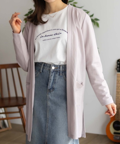 NAVY（ネイビー）の「NAVY SARARI UVトッパーカーディガン（カーディガン/ボレロ・レディース・グレー/ブラック/グレイッシュベージュ/サックスブルー系1・M/L/XL）」の15枚目の写真