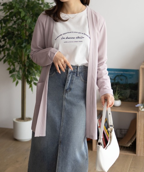 NAVY（ネイビー）の「NAVY SARARI UVトッパーカーディガン（カーディガン/ボレロ・レディース・グレー/ブラック/グレイッシュベージュ/サックスブルー系1・M/L/XL）」の14枚目の写真