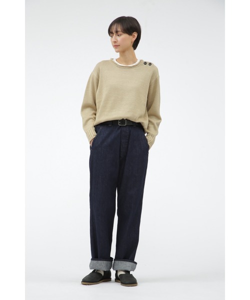 MHL.(エムエイチエル)の「CONTRAST COTTON LINEN(ニット/セーター・レディース・ベージュ系その他3/ネイビー系1・2)」の4枚目の写真