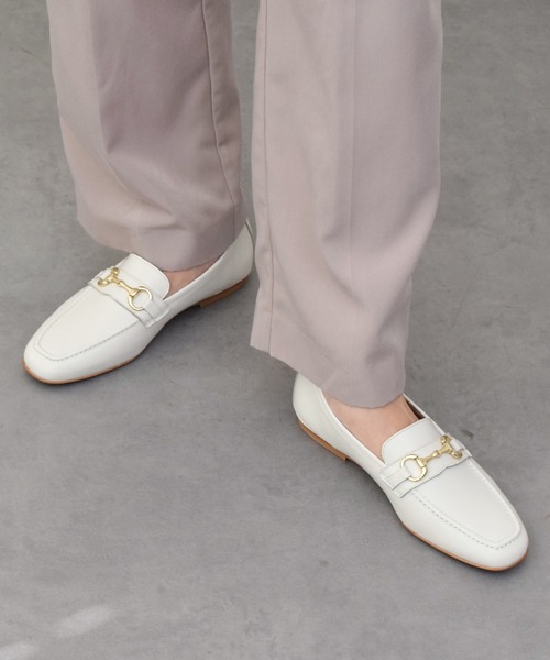 CORSO ROMA,9(コルソローマ)の「【CORSO ROMA 9】スクエアトウビットローファー(W51617)(ローファー・レディース・ブラック/ホワイト/ベージュ系その他・35/36/37/38/39)」の1枚目の写真