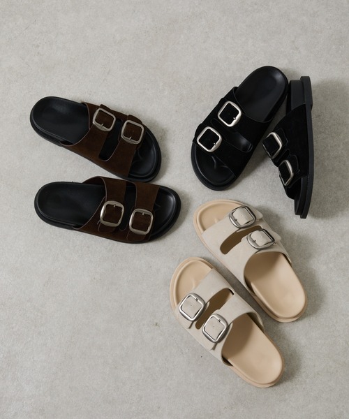 COLONY 2139（コロニートゥーワンスリーナイン）の「ダブルバンドサンダル（サンダル・レディース・ブラック/オフホワイト/ブラウン・LARGE/MEDIUM）」の4枚目の写真