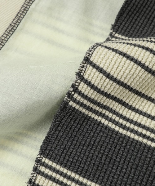 FACETASM（ファセッタズム）の「LAYERED WAFFLE KNIT CARDIGAN（カーディガン/ボレロ・メンズ・チャコールグレー・3/4）」の5枚目の写真