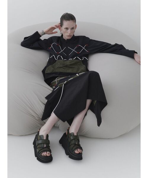 UN3D.（アンスリード）の「WAVE DETAIL SK / ウェーブディテールスカート（スカート・レディース・その他1/ブラック/ホワイト・38/36）」の5枚目の写真