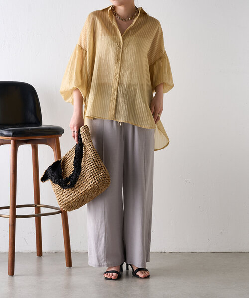 Jena espace merveilleux（ジェナ　エスパスメルヴェイユ）の「【サイズ展開あり】リネンイージーパンツ（その他パンツ・レディース・グレー/チャコールグレー/ベージュ・2/1）」の16枚目の写真