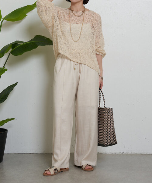 Jena espace merveilleux（ジェナ　エスパスメルヴェイユ）の「【サイズ展開あり】リネンイージーパンツ（その他パンツ・レディース・グレー/チャコールグレー/ベージュ・2/1）」の12枚目の写真