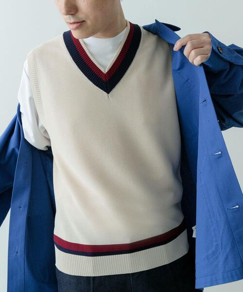 ITEMS URBANRESEARCH（アイテムズ アーバンリサーチ）の「ガーター編みチルデンニットベスト（ベスト・メンズ・ナチュラル/ブラウン・MEDIUM/LARGE）」の6枚目の写真