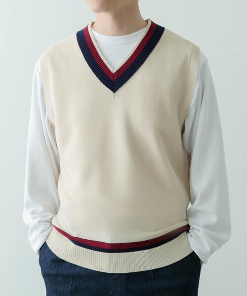 ITEMS URBANRESEARCH（アイテムズ アーバンリサーチ）の「ガーター編みチルデンニットベスト（ベスト・メンズ・ナチュラル/ブラウン・MEDIUM/LARGE）」の8枚目の写真