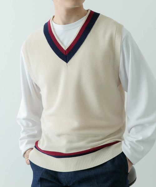 ITEMS URBANRESEARCH（アイテムズ アーバンリサーチ）の「ガーター編みチルデンニットベスト（ベスト・メンズ・ナチュラル/ブラウン・MEDIUM/LARGE）」の9枚目の写真