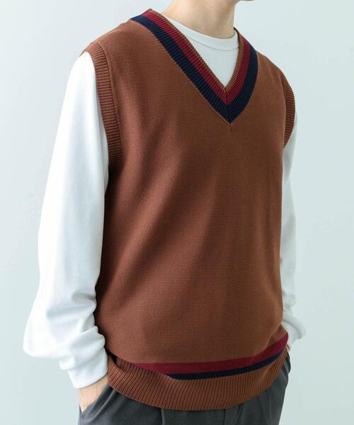 ITEMS URBANRESEARCH（アイテムズ アーバンリサーチ）の「ガーター編みチルデンニットベスト（ベスト・メンズ・ナチュラル/ブラウン・MEDIUM/LARGE）」の19枚目の写真