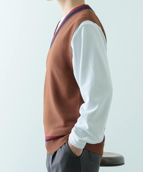 ITEMS URBANRESEARCH（アイテムズ アーバンリサーチ）の「ガーター編みチルデンニットベスト（ベスト・メンズ・ナチュラル/ブラウン・MEDIUM/LARGE）」の20枚目の写真