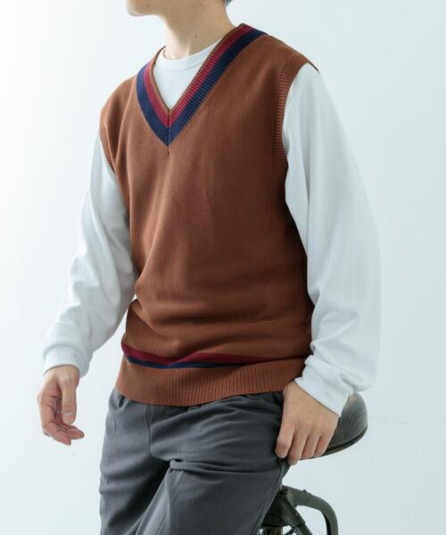 ITEMS URBANRESEARCH（アイテムズ アーバンリサーチ）の「ガーター編みチルデンニットベスト（ベスト・メンズ・ナチュラル/ブラウン・MEDIUM/LARGE）」の22枚目の写真