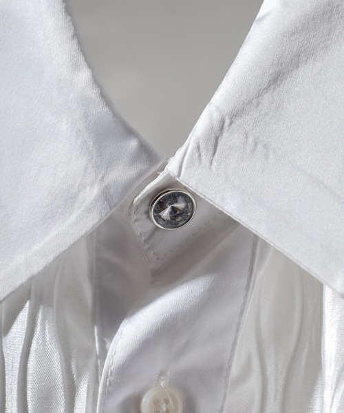 REGIEVO（レジエボ）の「Satin jacquard long sleeve shirt / サテンジャガード 長袖シャツ unisex（シャツ/ブラウス・メンズ・ブラック/ホワイト・M/L）」の6枚目の写真