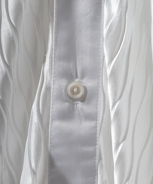 REGIEVO（レジエボ）の「Satin jacquard long sleeve shirt / サテンジャガード 長袖シャツ unisex（シャツ/ブラウス・メンズ・ブラック/ホワイト・M/L）」の7枚目の写真