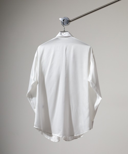 REGIEVO（レジエボ）の「Satin jacquard long sleeve shirt / サテンジャガード 長袖シャツ unisex（シャツ/ブラウス・メンズ・ブラック/ホワイト・M/L）」の10枚目の写真