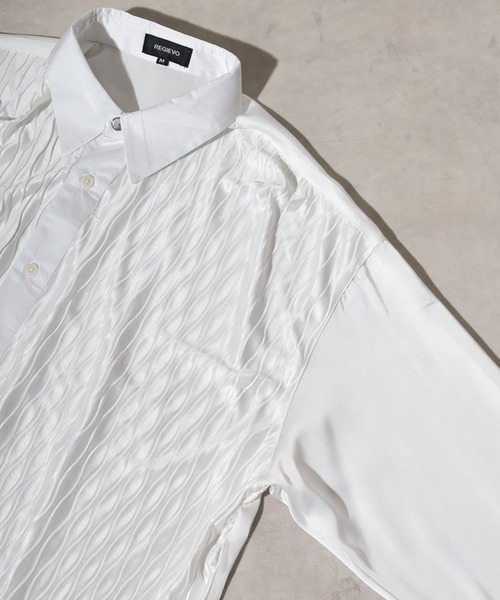 REGIEVO（レジエボ）の「Satin jacquard long sleeve shirt / サテンジャガード 長袖シャツ unisex（シャツ/ブラウス・メンズ・ブラック/ホワイト・M/L）」の11枚目の写真