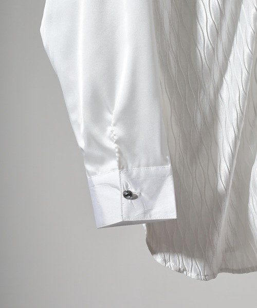 REGIEVO（レジエボ）の「Satin jacquard long sleeve shirt / サテンジャガード 長袖シャツ unisex（シャツ/ブラウス・メンズ・ブラック/ホワイト・M/L）」の8枚目の写真