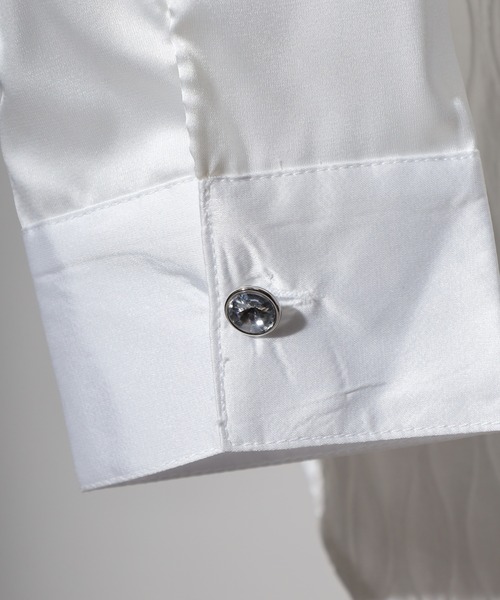 REGIEVO（レジエボ）の「Satin jacquard long sleeve shirt / サテンジャガード 長袖シャツ unisex（シャツ/ブラウス・メンズ・ブラック/ホワイト・M/L）」の9枚目の写真