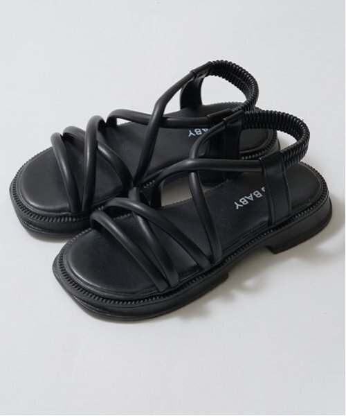 Lycee mine(リセマイン)の「クロスストラップサンダル(サンダル・キッズ・ブラック/アイボリー/ピンク・L/LL/S/M/SS)」の8枚目の写真