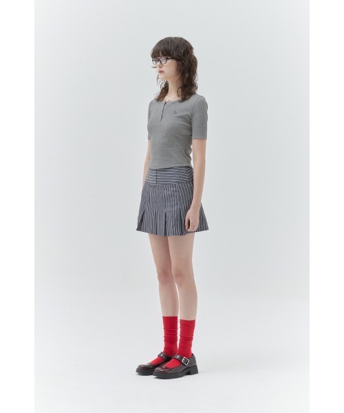 KIRSH PLAIN SLIM FIT HENLEY NECK T-SHIRT キルシー プレーン