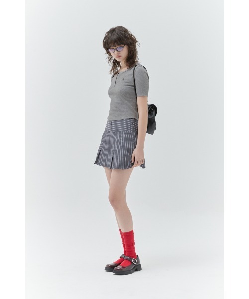 KIRSH PLAIN SLIM FIT HENLEY NECK T-SHIRT キルシー プレーン