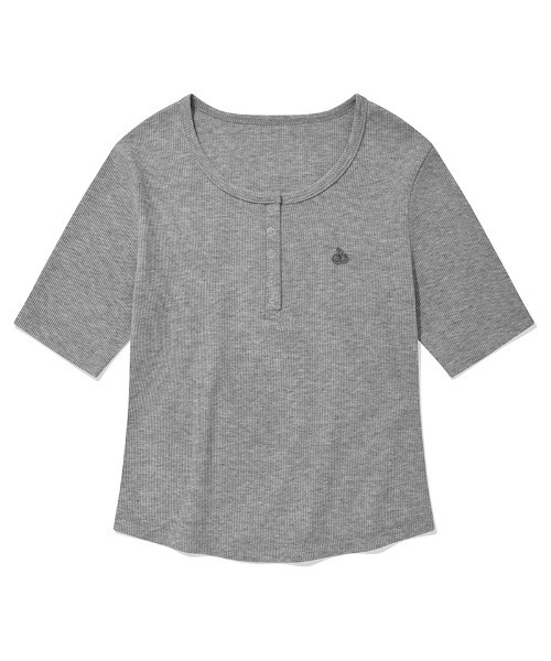 KIRSH PLAIN SLIM FIT HENLEY NECK T-SHIRT キルシー プレーン
