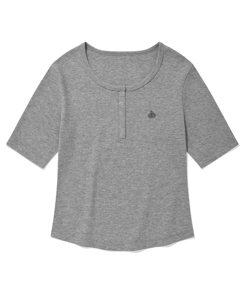 ◆KIRSH◆ Kirsch Plain Slim Fit Henley Neck T-Shirt Ivory KIRSH PLAIN SLIM FIT HENLEY NECK T-SHIRT キルシー プレーン