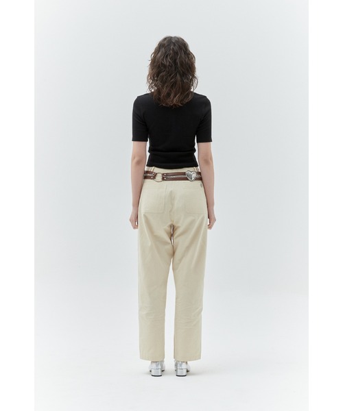 KIRSH（キルシー）の「KIRSH PLAIN SLIM FIT HENLEY NECK T-SHIRT キルシー プレーン スリムフィット ヘンリーネック Tシャツ（Tシャツ/カットソー・レディース・グレー/ブラック・ONE SIZE）」の5枚目の写真