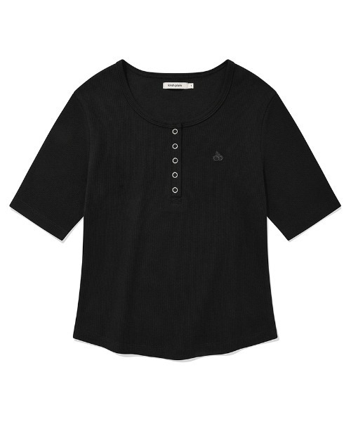 KIRSH PLAIN SLIM FIT HENLEY NECK T-SHIRT キルシー プレーン