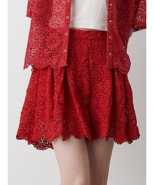 レースキュロットスカート セール】FLOWER LACE CULOTTES/フラワーレースキュロット