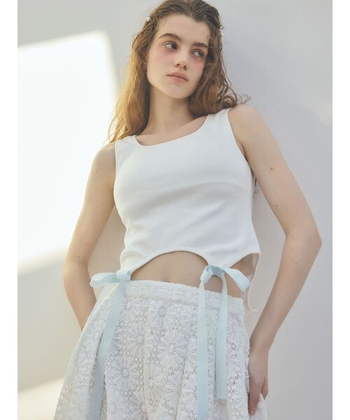 CALNAMUR（カルナムール）の「FLOWER LACE CULOTTES/フラワーレースキュロット（スカート・レディース・ホワイト/レッド/ブラック・FREE）」の8枚目の写真