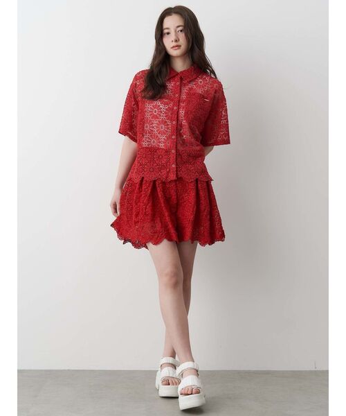 レースキュロットスカート セール】FLOWER LACE CULOTTES/フラワーレースキュロット