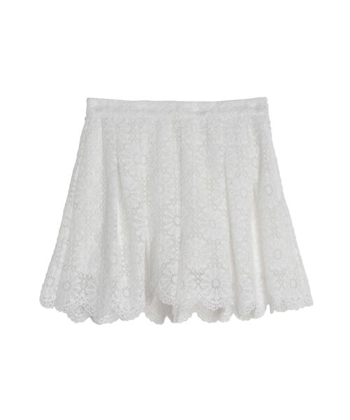 CALNAMUR（カルナムール）の「FLOWER LACE CULOTTES/フラワーレースキュロット（スカート・レディース・ホワイト/レッド/ブラック・FREE）」の2枚目の写真