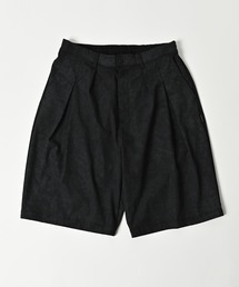 【ADAMPATEK/アダムパテック】uneven dyeing short pants/ムラ染めプリントワイドショートパンツ