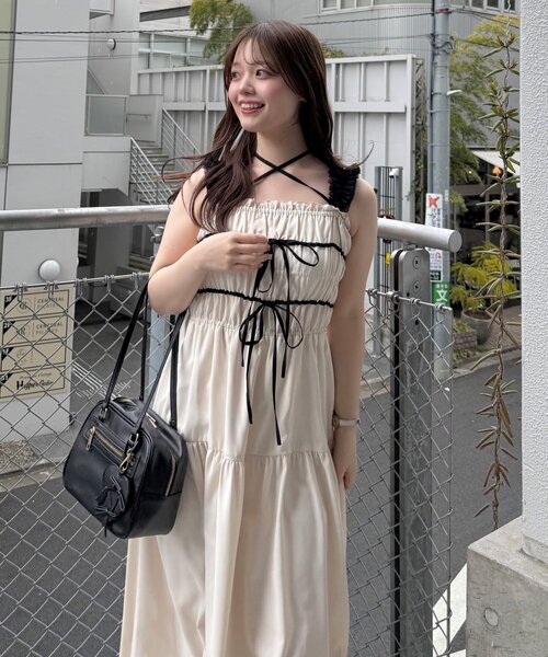 OLIVE des OLIVE（オリーブデオリーブ）の「Yui ふわもてワンピース（ワンピース・レディース・アイボリー/サックスブルー/オフホワイト/ブラック/ブラック系その他・FREE）」の13枚目の写真