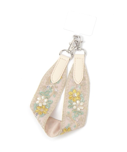 GLOBAL WORK(グローバルワーク)の「刺繍テープスマホストラップ/327811(スマホグッズ・レディース・ベージュ/ブラック/グレー/グレイッシュベージュ/ライトブルー/ライトイエロー/ピンク・ONE SIZE/FREE)」の6枚目の写真
