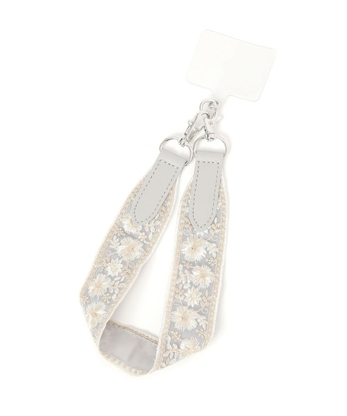 GLOBAL WORK(グローバルワーク)の「刺繍テープスマホストラップ/327811(スマホグッズ・レディース・ベージュ/ブラック/グレー/グレイッシュベージュ・ONE SIZE)」の2枚目の写真