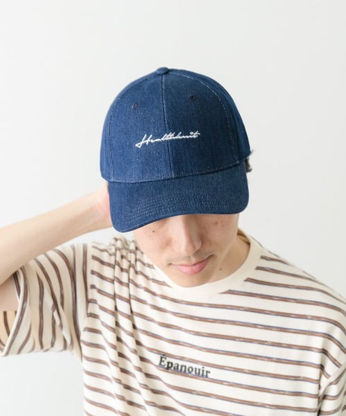 ITEMS URBANRESEARCH(アイテムズ アーバンリサーチ)の「Healthknit ロゴ刺繍CAP(キャップ・メンズ・ベージュ/ブルー系その他/ブラック・-)」の7枚目の写真