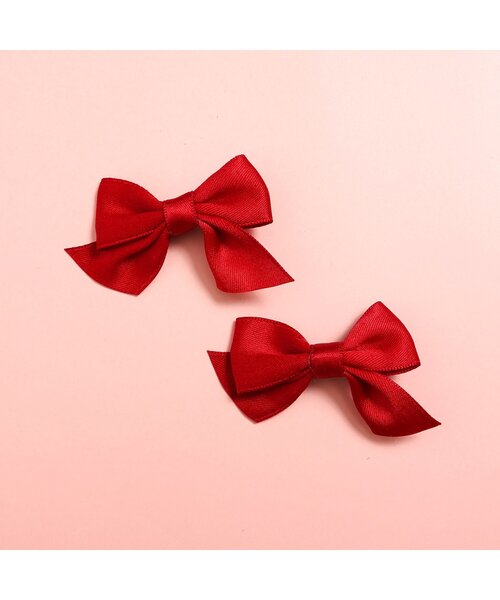 apres les cours(アプレレクール)の「リボンヘアクリップ2個セット(バレッタ/ヘアクリップ・キッズ・レッド・FREE)」の4枚目の写真