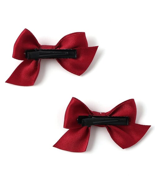 apres les cours(アプレレクール)の「リボンヘアクリップ2個セット(バレッタ/ヘアクリップ・キッズ・レッド・FREE)」の10枚目の写真